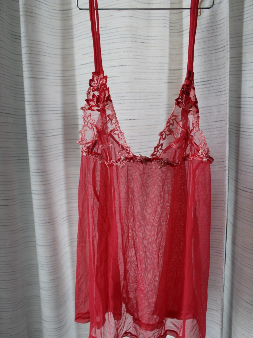 Vintage Red Sheer Lace Babydoll Lingerie | Made in Italy | Y2K Coquette